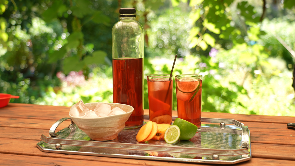 Rosy Lemon Balm Iced Tea