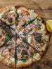 dill and salmon pizza