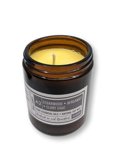 Natural Soy Candle - Cedarwood, Bergamot, Clary Sage